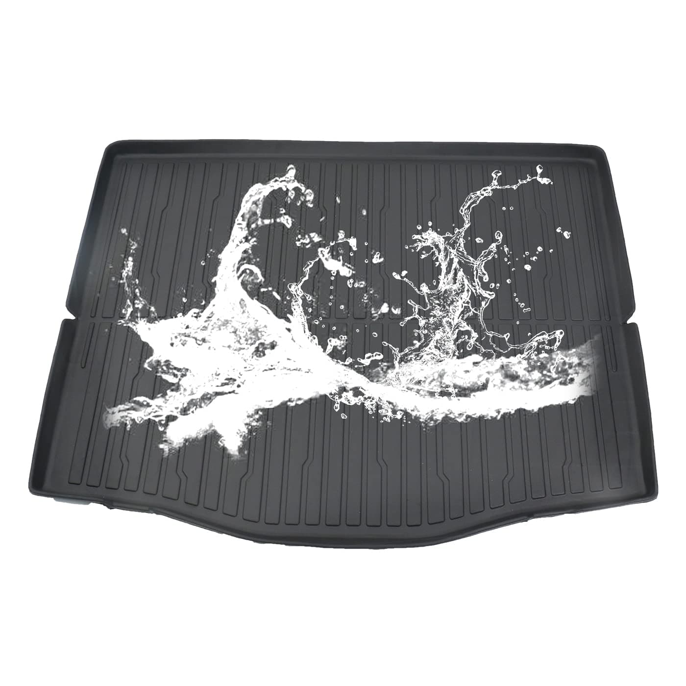 AOSKonology Mustang Mach-E All Weather Trunk Mat, 3D Cargo Liner Rear Floor Mat (2021-2023, Foldable, Rubber, Custom Fit)