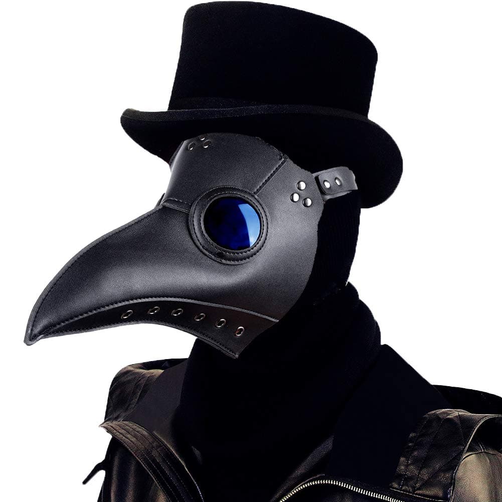 Raxwalker Plague Doctor Mask Retro Leather Steampunk Halloween Costume Long Nose Bird Beak Cosplay Props