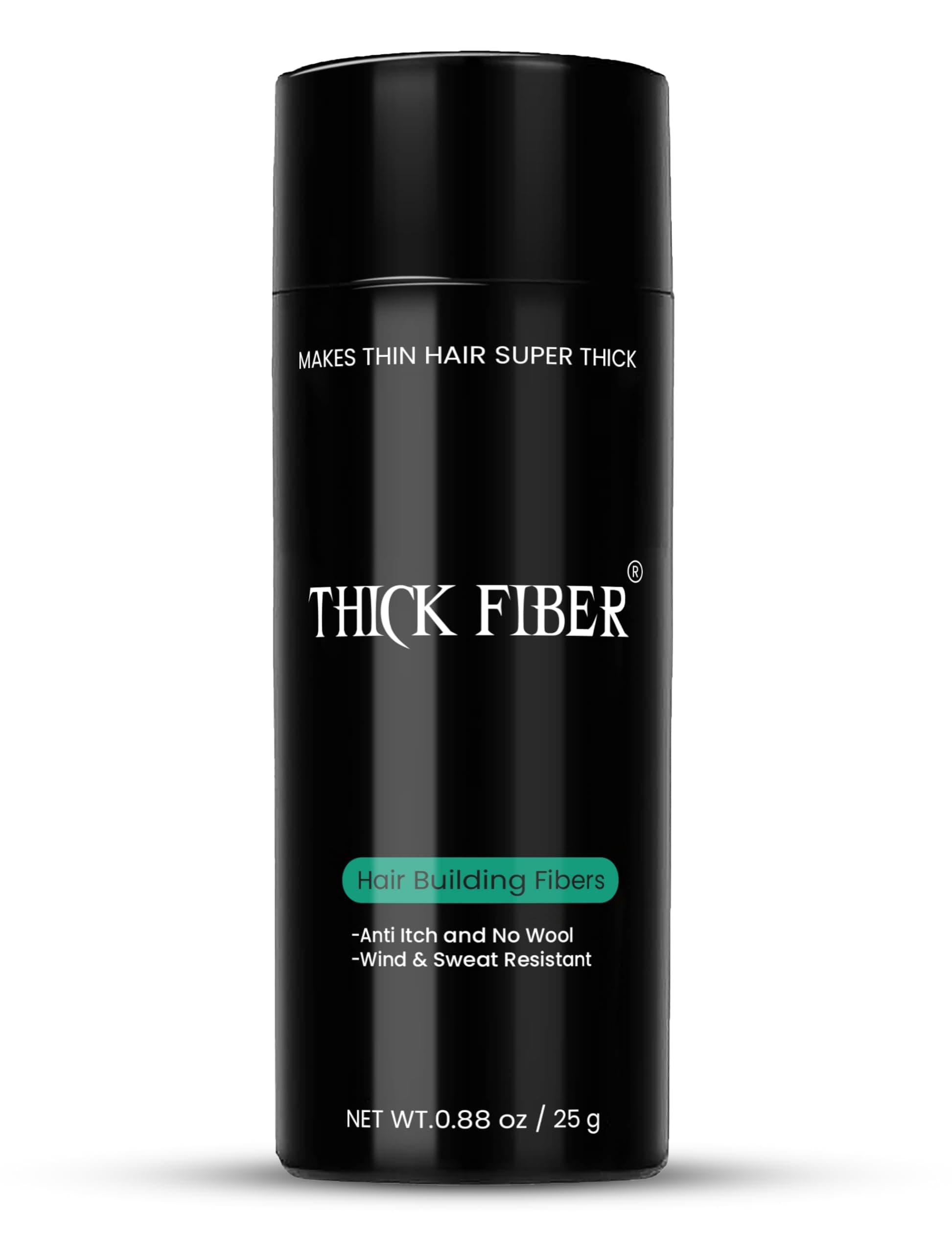 Hair Fibres | Hair Powder for Thinning Hair 25g Bottle | Makes Thin Hair Look Thicker in Seconds | Hair Loss Concealer For Women & Men (Black)