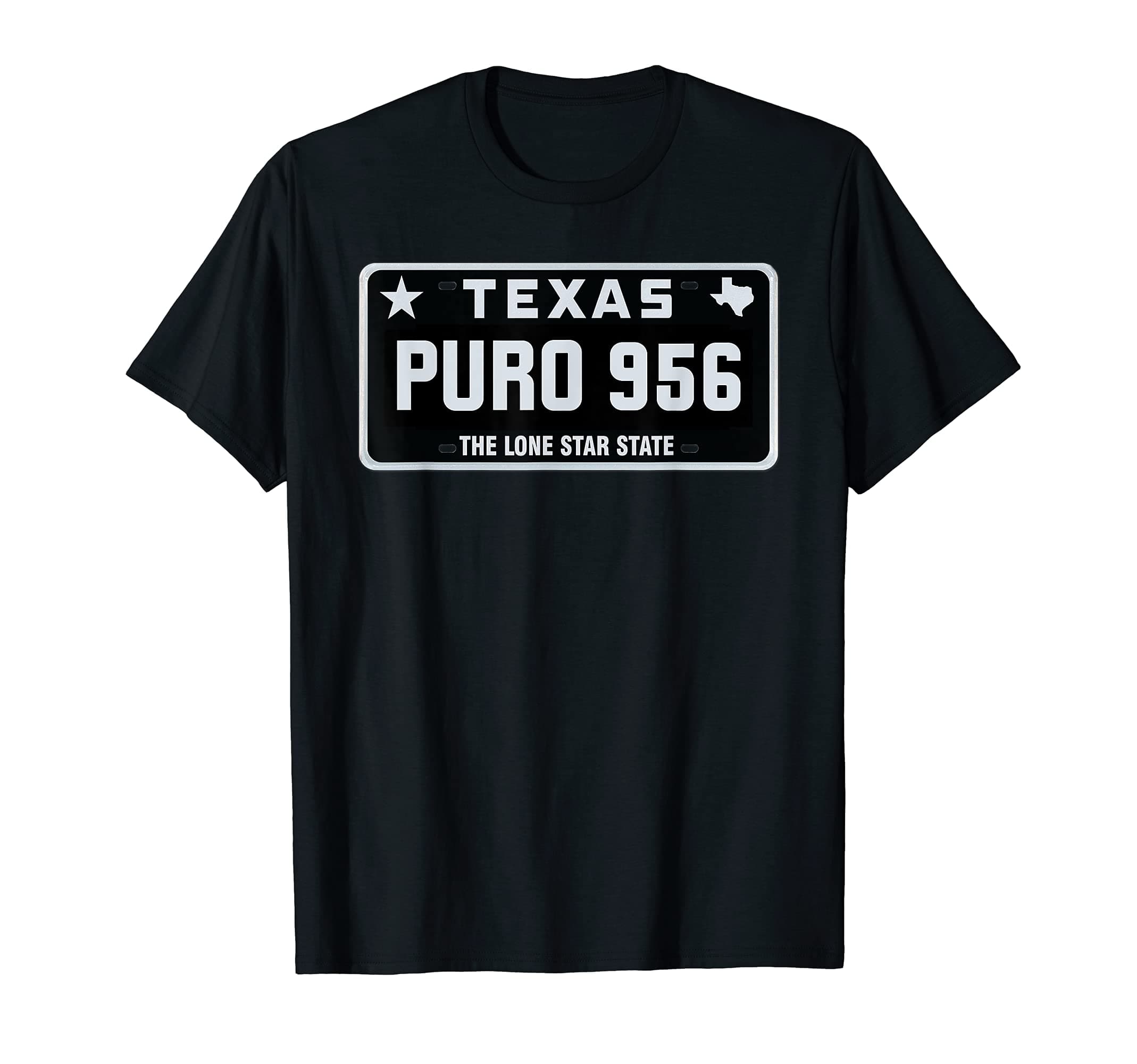Simple “PURO 956” Texas License Plate Graphic T-ShirtOEKO-TEX STANDARD 100