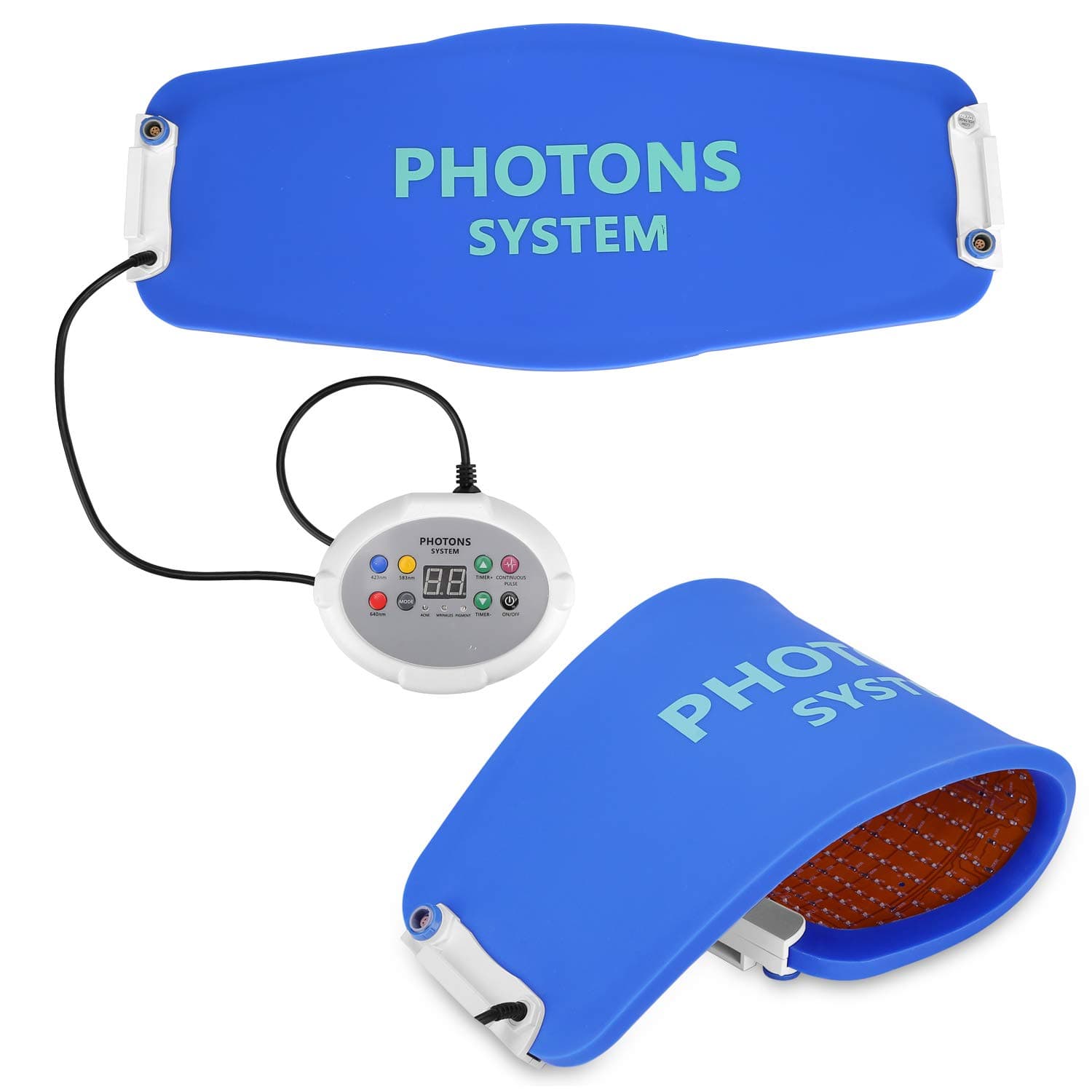 Endim New Phototherapy Mask, LED Photon Therapy Mask, Can Be Timed Three-Color Photon Rejuvenating Mask Machine 3D Phototherapy Light Mask Facial Beauty Skin Care Mask Device for Women Men