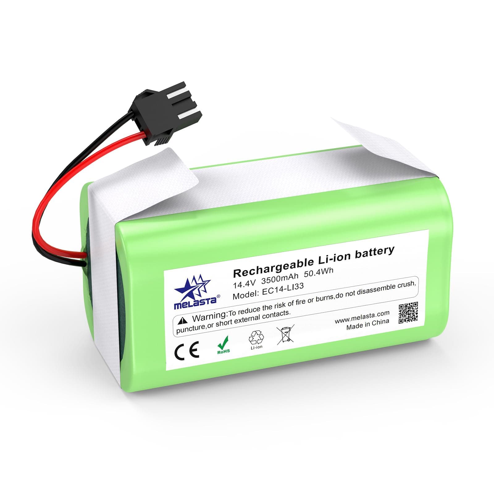 melasta 14.4V 3500mAh Replacement Battery for Eufy RoboVac 11 11S 11S MAX 30 30C 30C Max, 15C 15C MAX 12 15T 35C, Ecovacs Deebot N79S N79 DN622, Conga 990 950 1090, Shark RV700 RV720 RV750 RV755