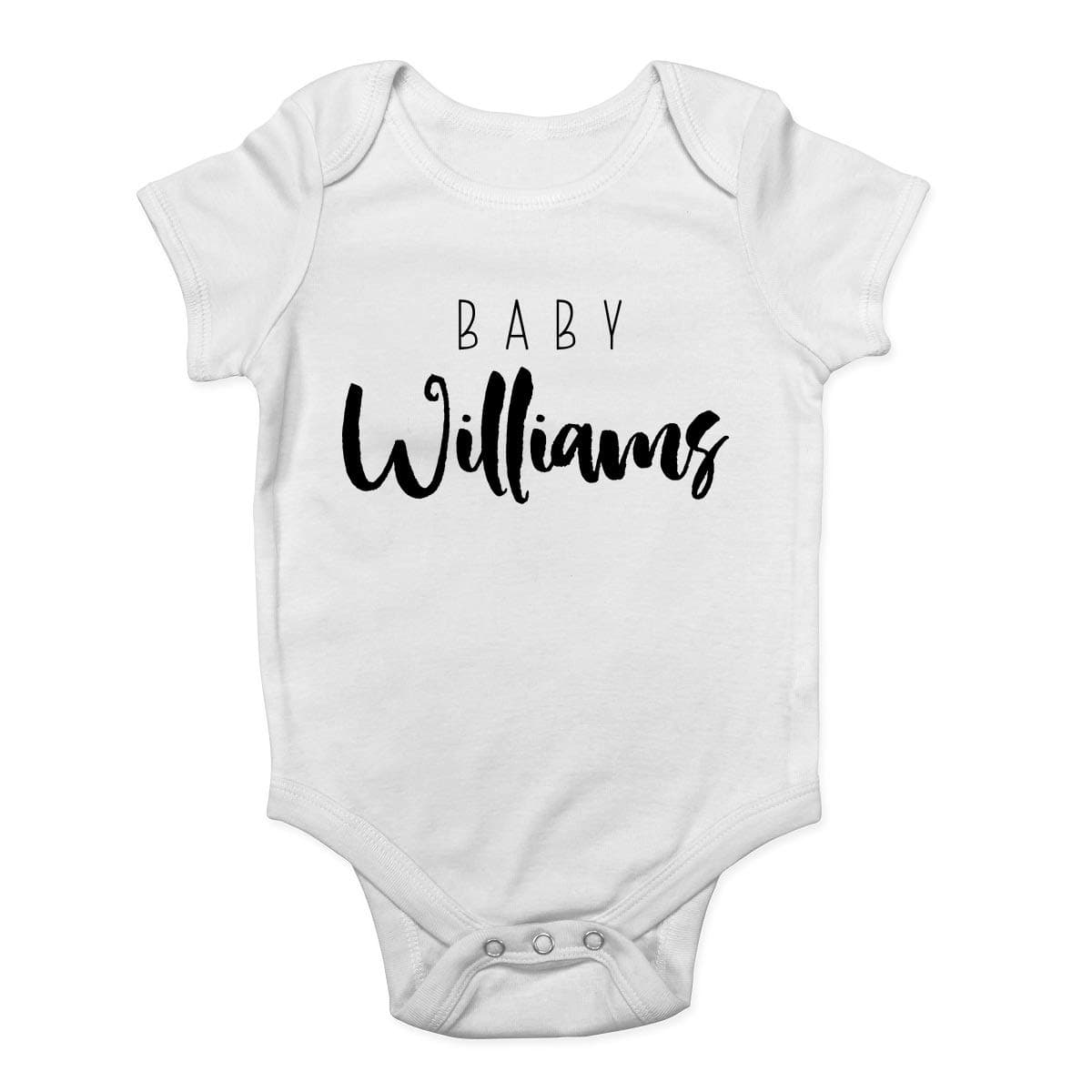Shopagift Baby Grow Personalised Surname Vest Bodysuit