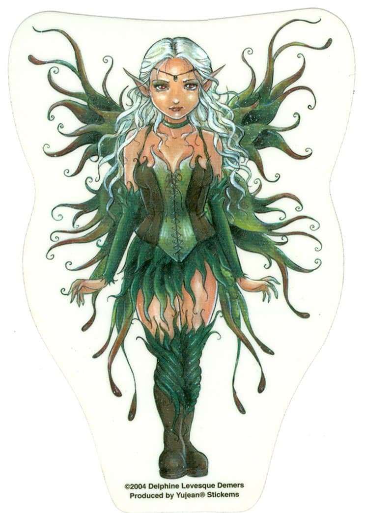 Delphine Levesque Demers - Green Corset Ivy Fairy - Sticker/Decal