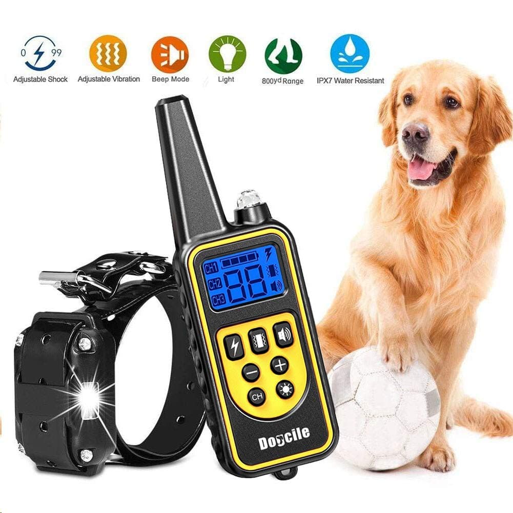 YIDA TECH Dog Shock Collar with Remote 800 Yards Dog Training Collar with Beep Vibra Shock Electric IPX7 100% Waterproof and Rechargeable Shock Collar for Dogs