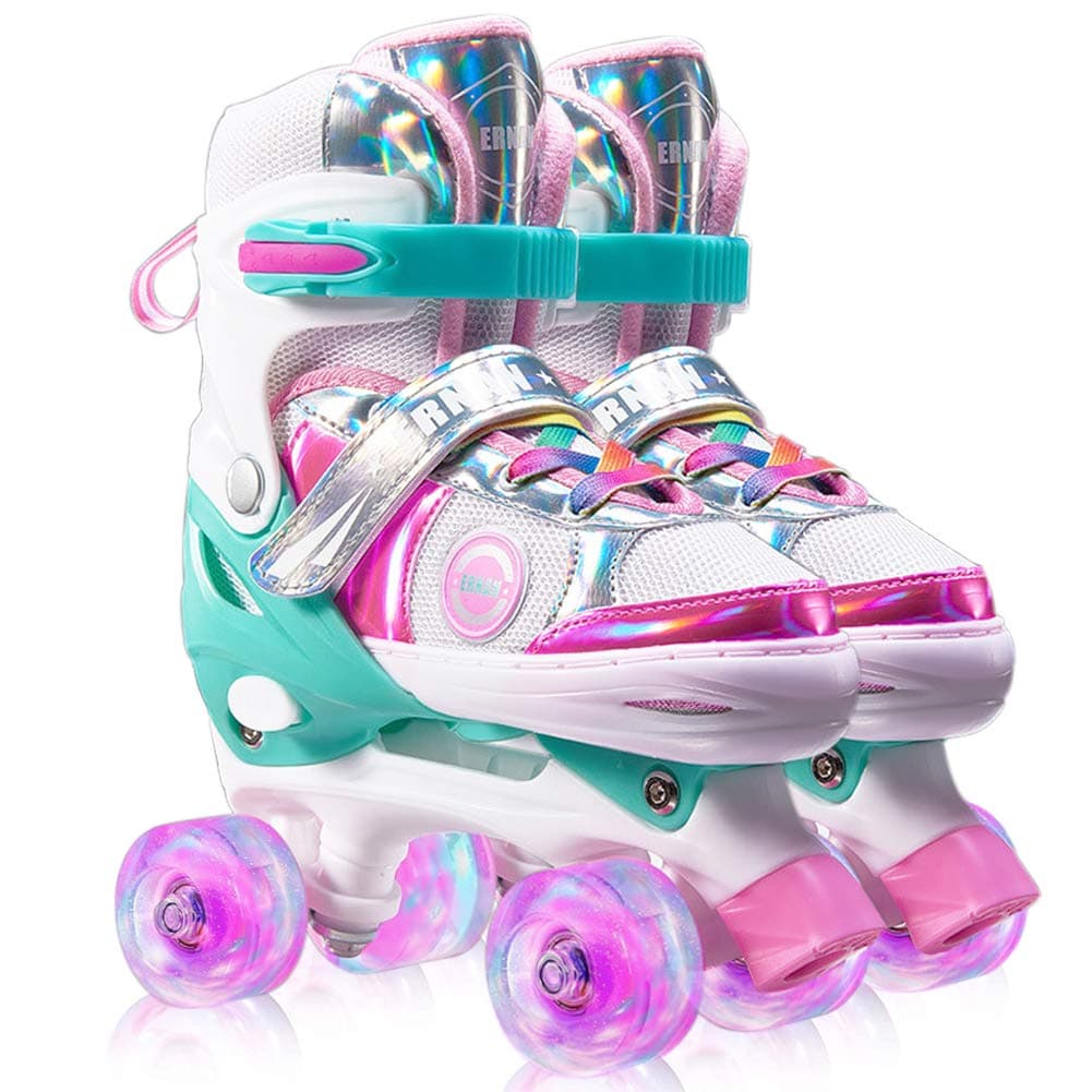Kids Adjustable Roller Skates for Girls Boys, All 8 Wheels Illuminating