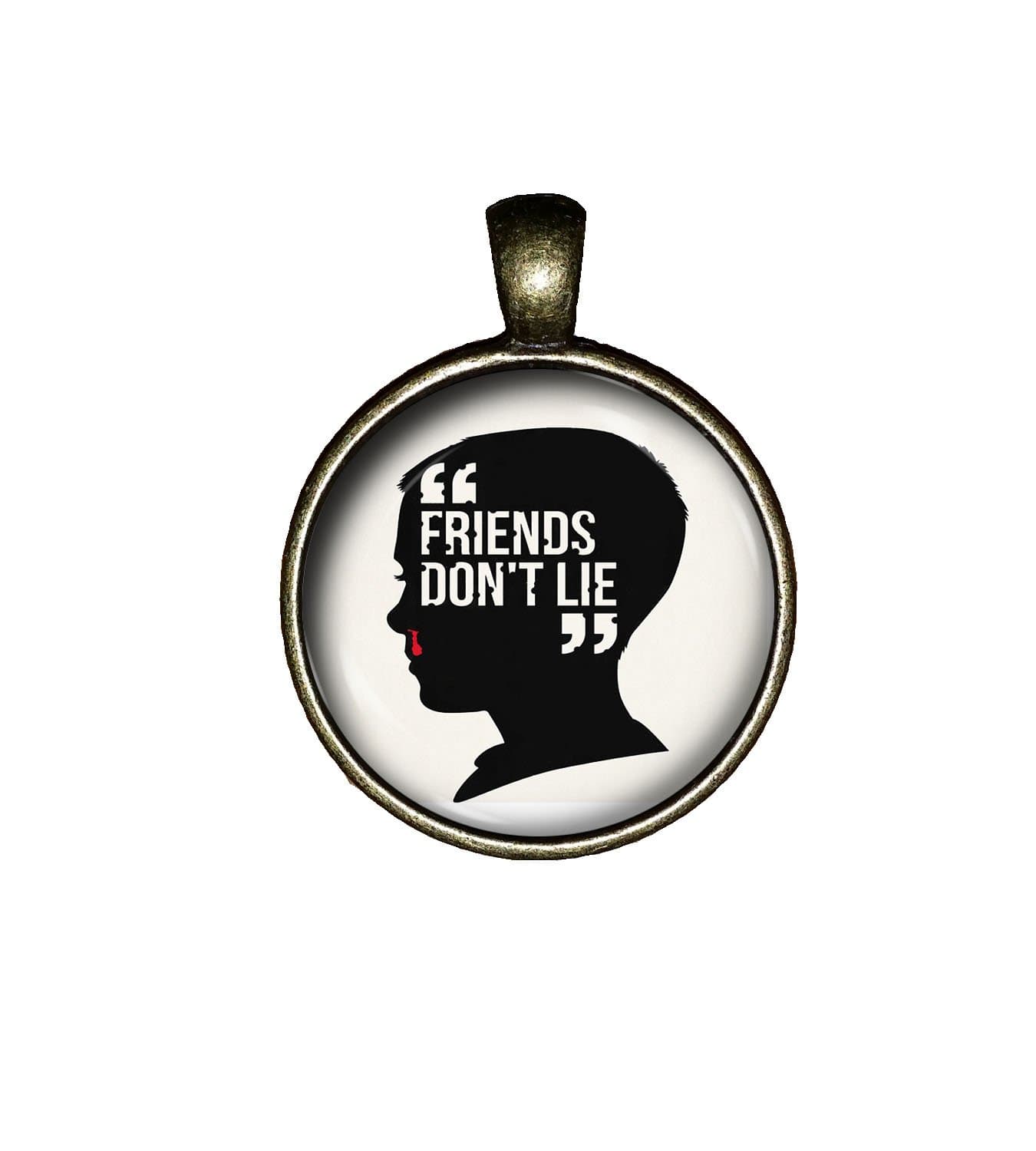 Chaoticfashion Stranger Things Necklace Friends Don't Lie Handmade Jewelry Gift Pendant