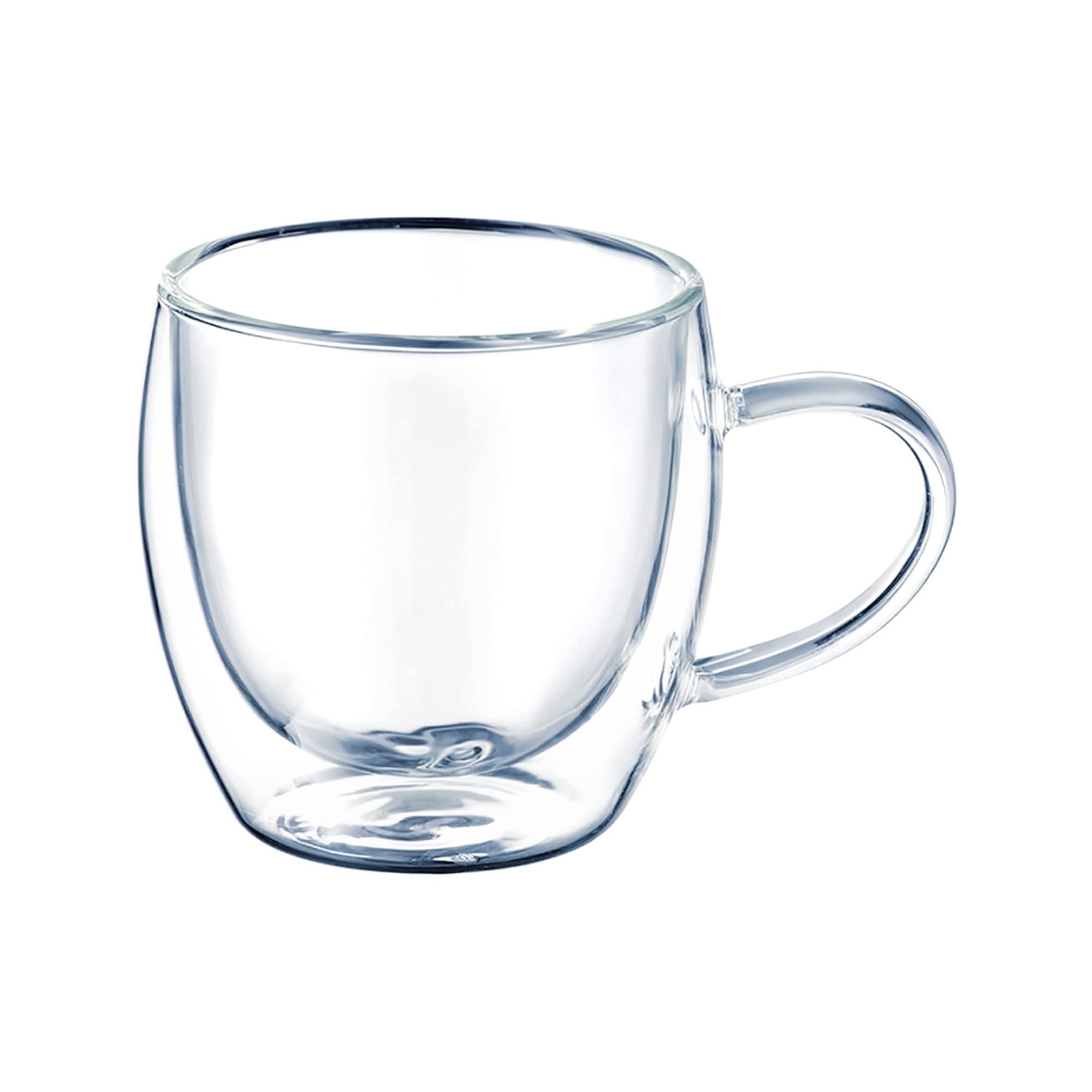 Ambition Mia 96857 Double-Walled Thermal Glasses Set of 2 100 ml Espresso Glasses with Handle Idea 100 ml