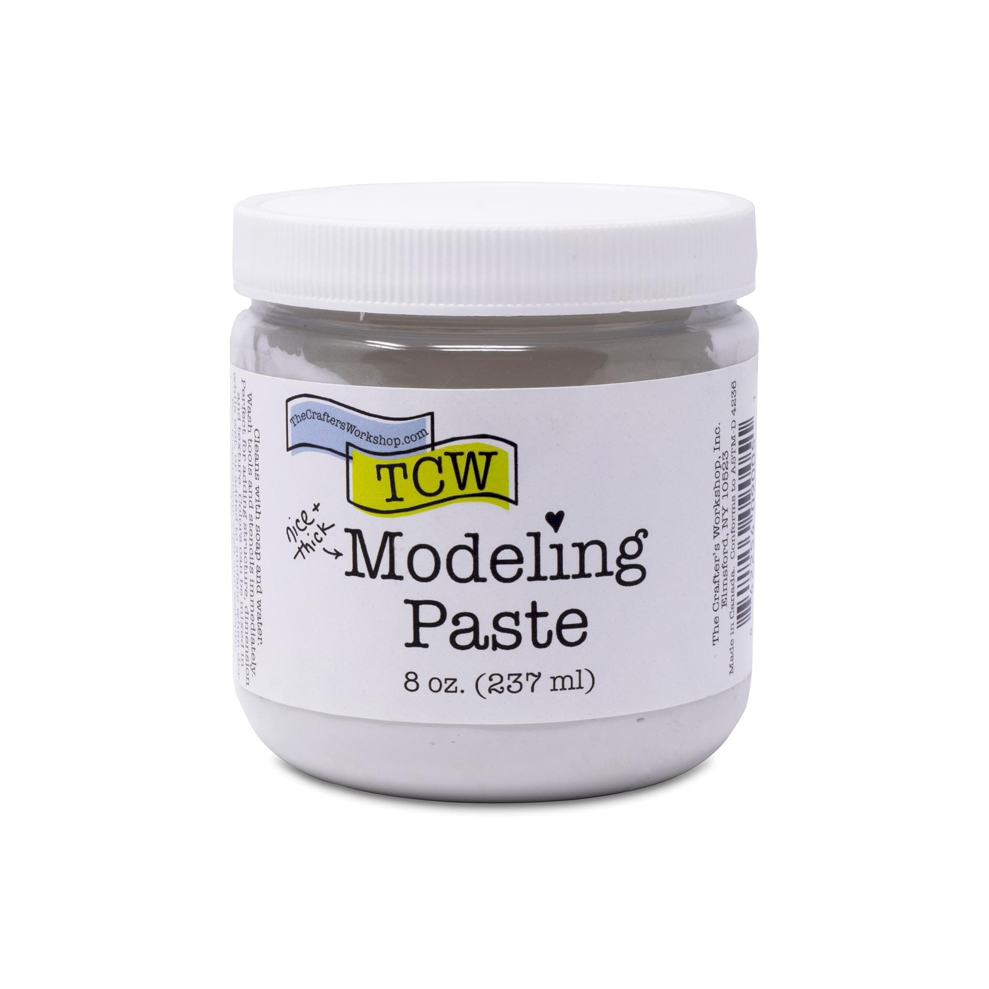 The Crafter's Workshop Modeling Paste for Textured Art - Dimensional Paste for Stenciling, Acrylic Painting - White - Boutique Quality, 8 oz Ja