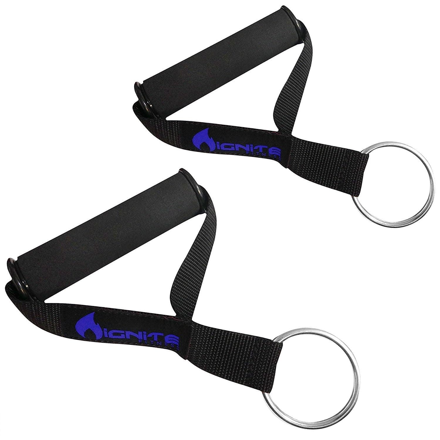 Ignite Fitness Ultra Heavy Duty Elite Exercise Handles with Solid ABS Cores, Comfortable Extra Wide Foam Grips, Seamless O Rings - Perfect Resistance Band Handles for Crossfit and Bodybuilding