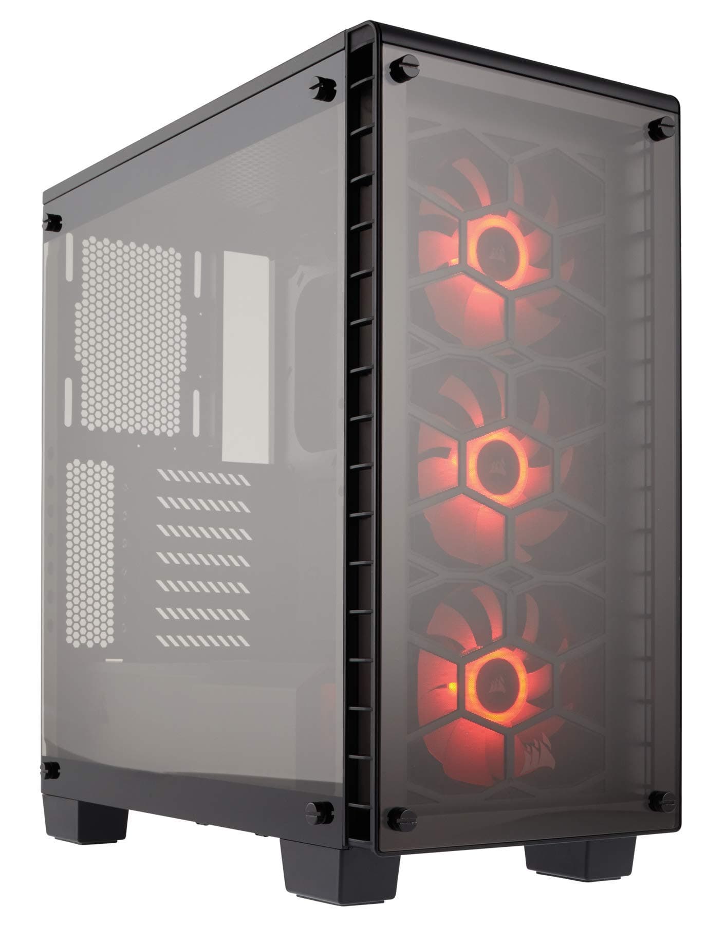 Corsair Crystal 460X CC-9011101-WW RGB Compact Mid-Tower Case with 3 RGB Fans and Tempered Glass (Black)