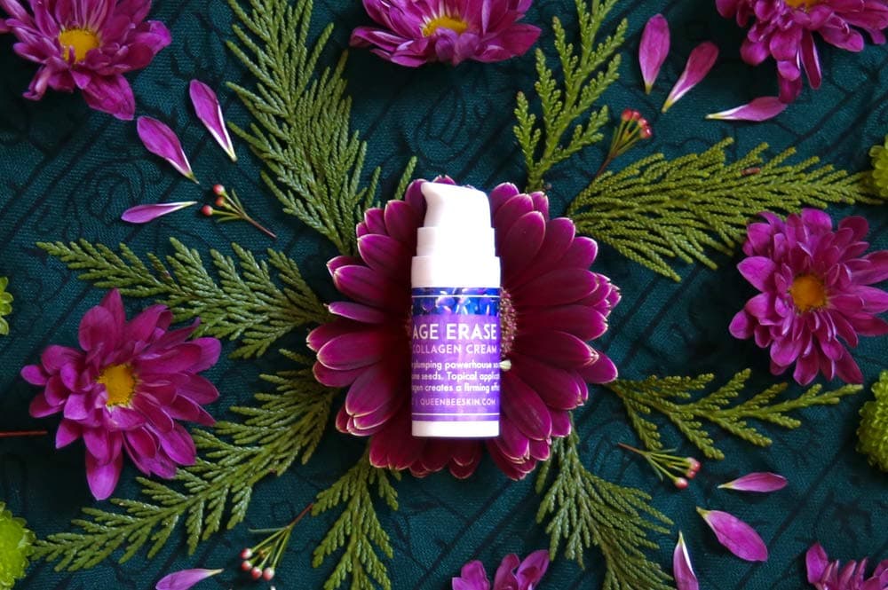 Organic Collagen Cream Age Erase Queen Bee Skin Care Vegan sourced from wildflowers
