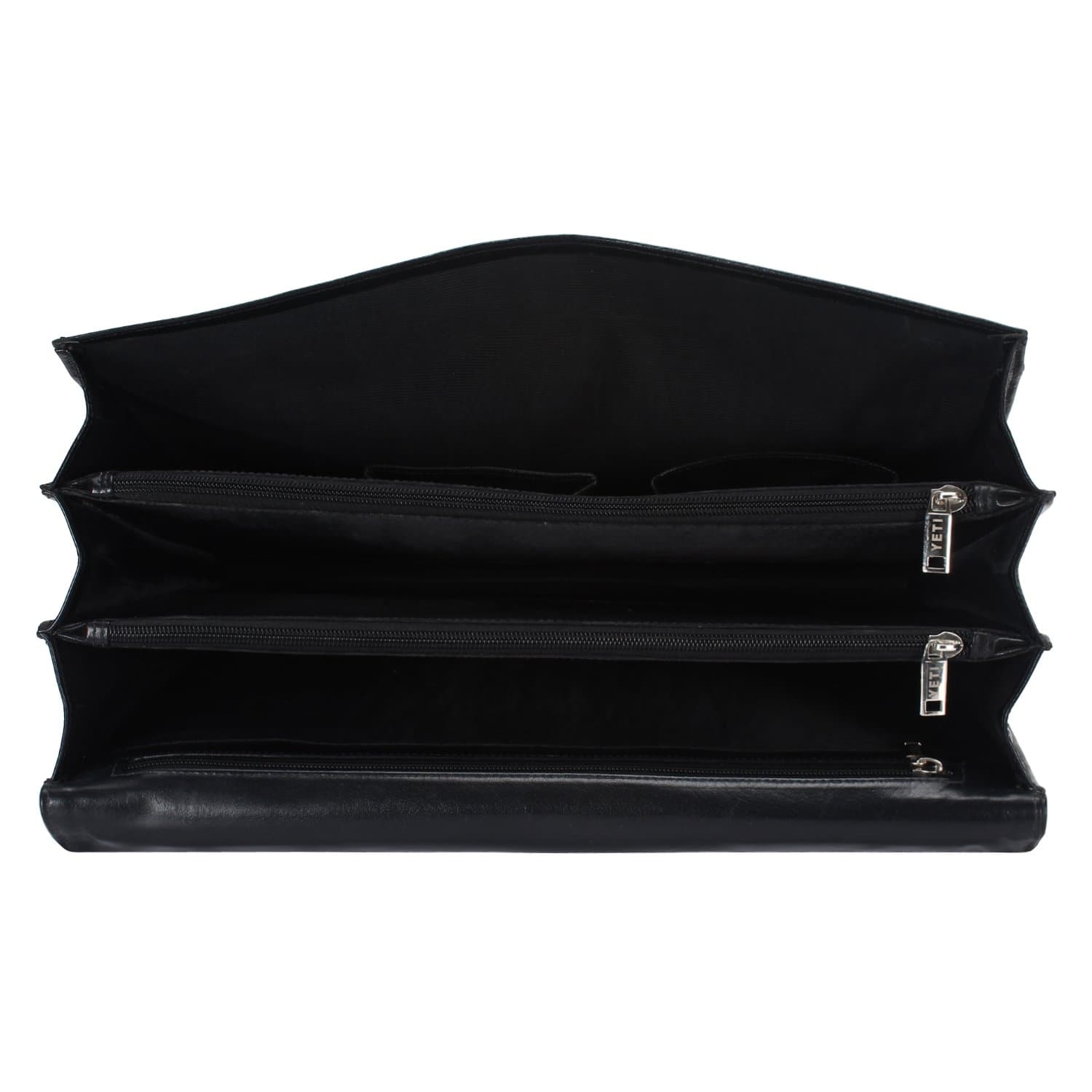 Lawyer's briefcase (black). Full grain, Buffalo Leather. Brass hardware, waterproof lining.