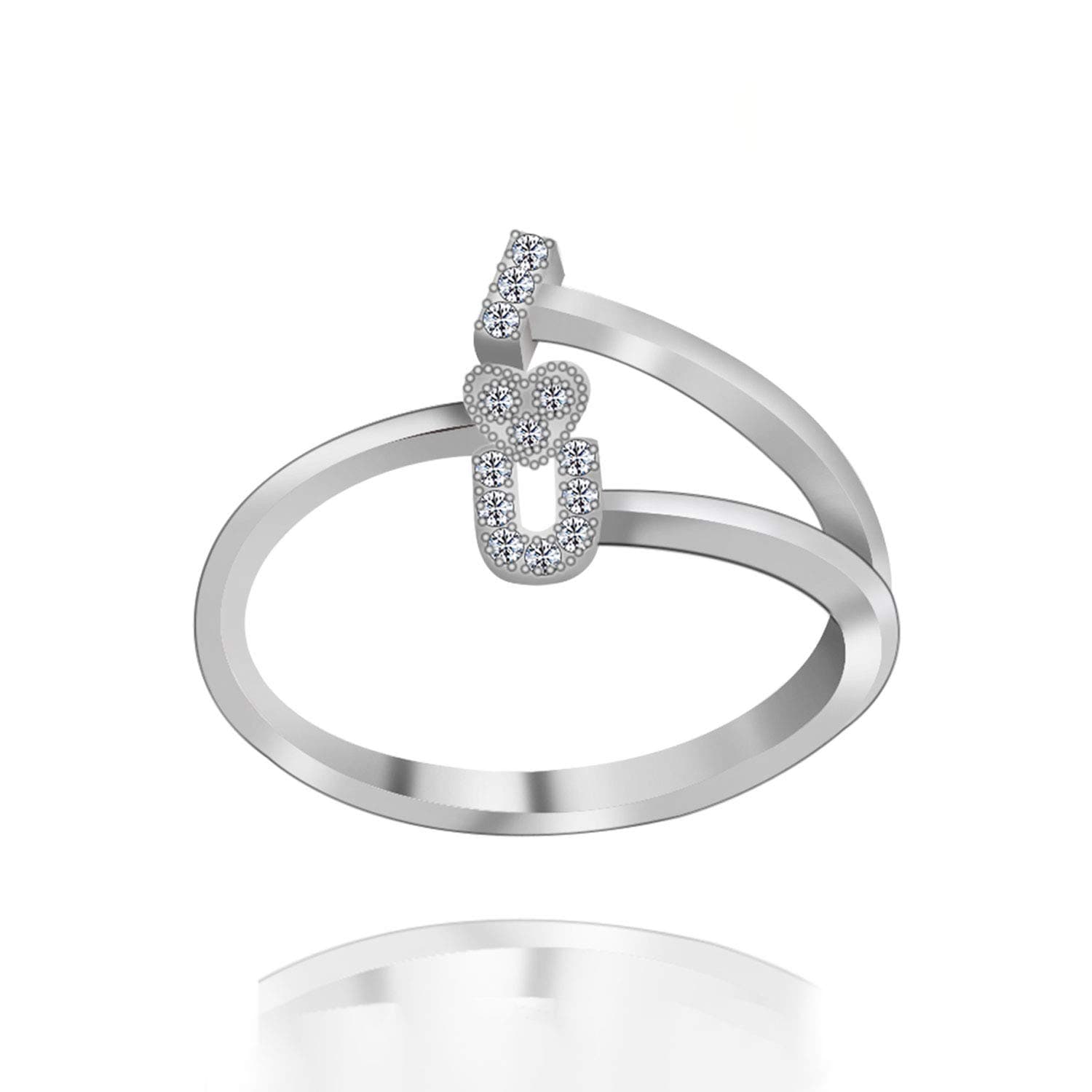 Silver Plated Adjustable Silver Ring ILU Designer for Women Girl