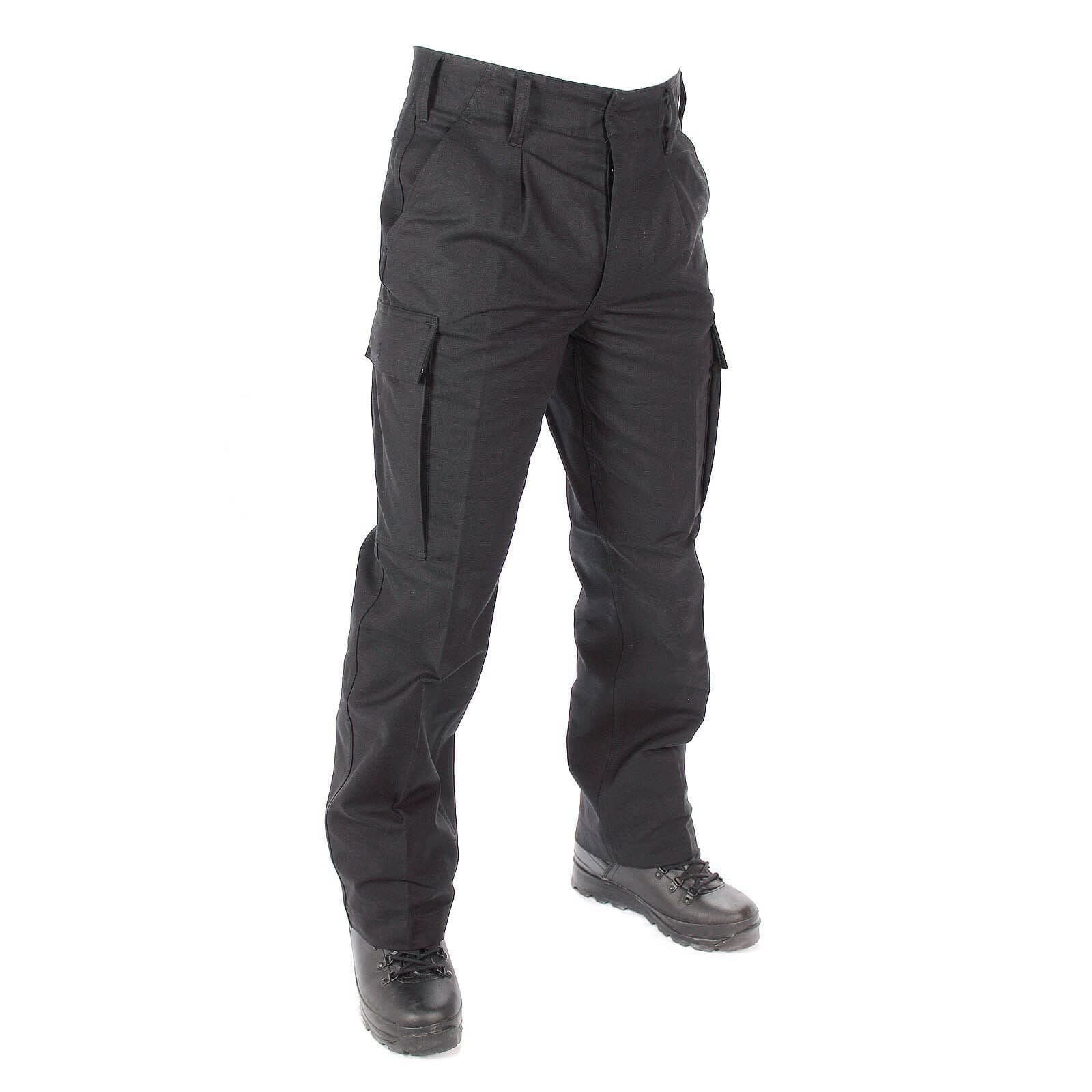 Genuine German Army Moleskin Pants Germany Trousers, Military Issue Black Combat Pants for Outdoor, Hunting & Workwear