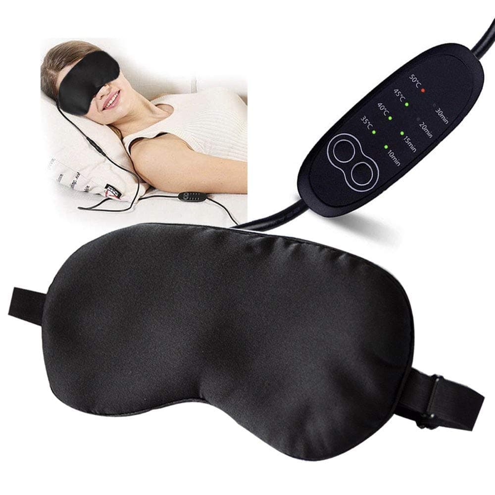 Hot Steam Eye Mask Electric Heating Eye Mask, Portable USB Heated Steam Eye Mask for Sleeping Masks Relieving Insomnia Blepharitis Puffiness Dry Black Eyes