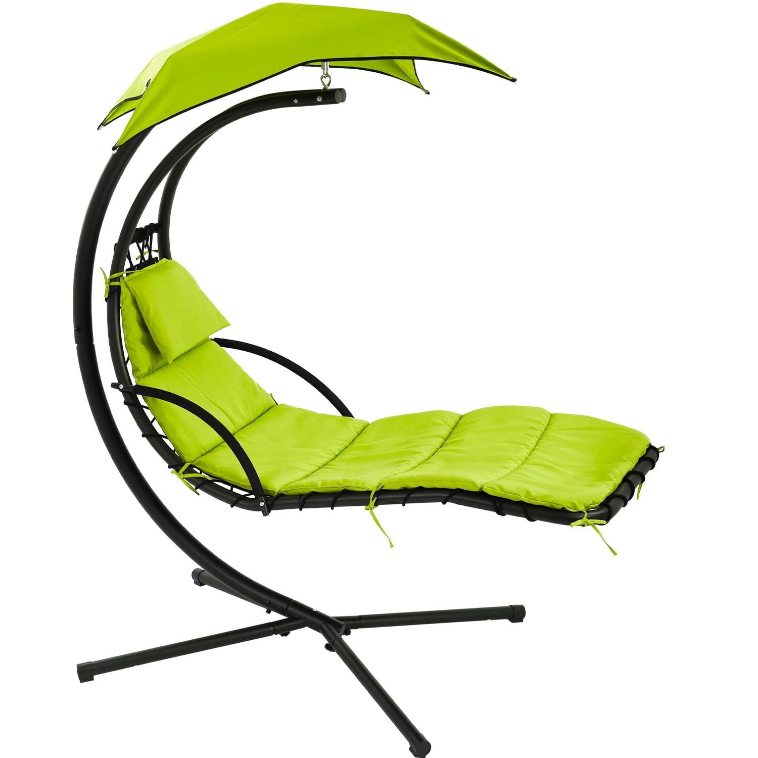 Patio Chair Hammock Stand Outdoor Chair Swings for Adults Hanging Chaise Lounger Chair Floating Chaise Canopy Swing Arc Stand Air Porch Lounge Chair for Patio Indoor (Green)