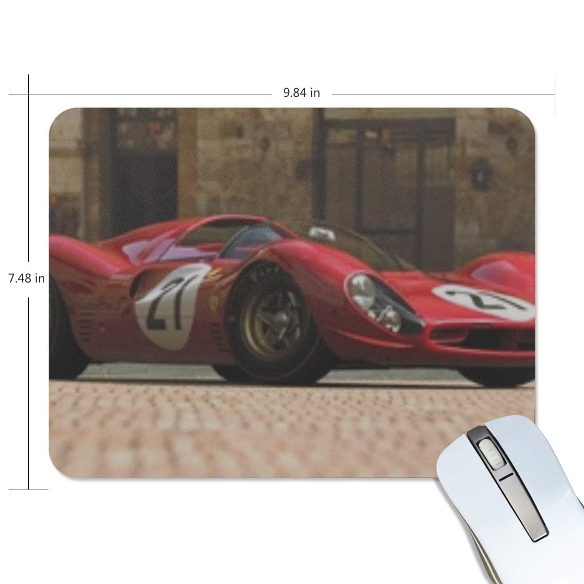 Mouse Pad Ferrari 330 P4 Ferrari 330 Sports Car Red Customized Rectangle Non-Slip Rubber Mousepad Gaming Mouse Pad Mat 9.8x7.5-inch