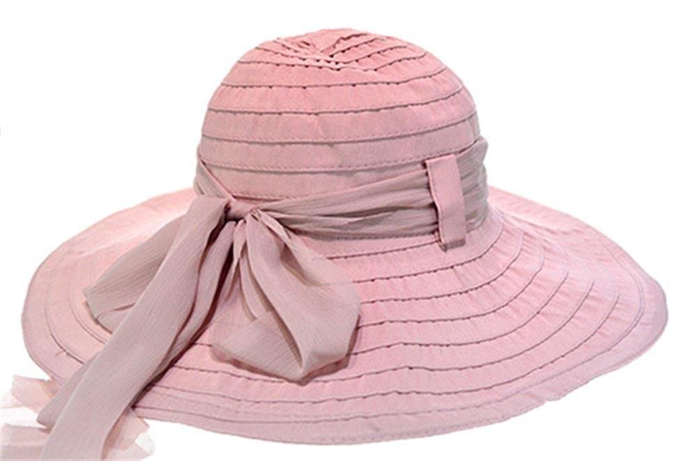 Women's Cotton Big Brim Ultraviolet Protection Satin Party Church Hat