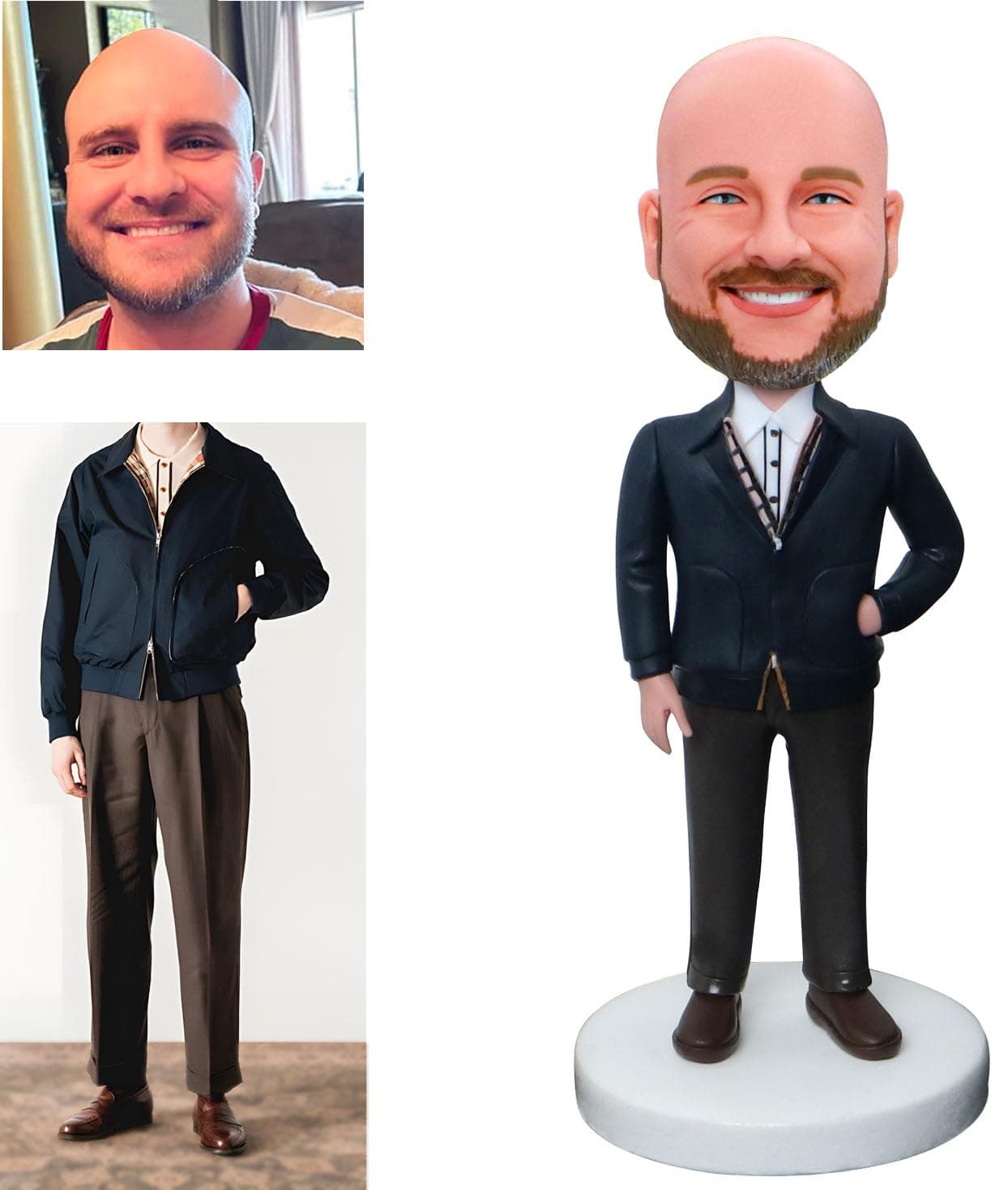 AlOU AlOU 6" Custom Bobbleheads give for Father's Mother's Day Parents Boss Colleagues Family and Friends Birthday Party Christmas Wedding Anniversary Personalized Gifts Statue