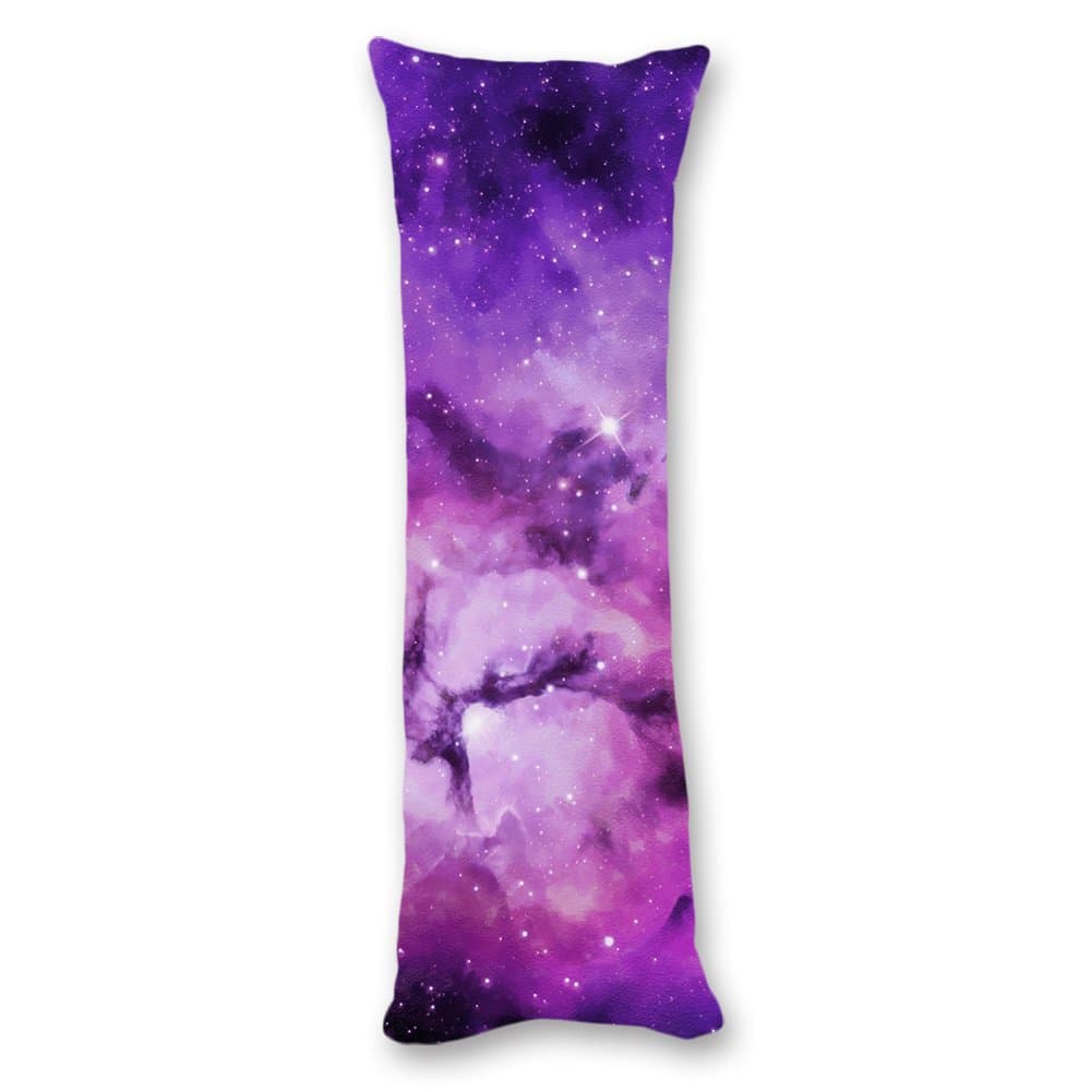 RicenOhe Space Nebula Universe Pattern Retro Galaxy Tribal Machine Washable Silky Shiny Satin Decorative Body Pillow Case Cover, 20-Inch x 54-Inch