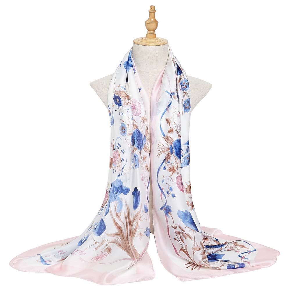 Bellonesc Silk Scarf 100% silk Long Lightweight Sunscreen Shawls for Women