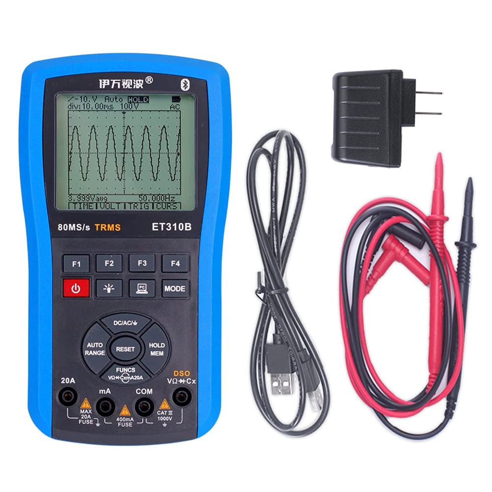 EONE ET310B Computer Oscilloscope Multimeter, PC Connectable, Handheld Digital Oscilloscopes Kit DSO+DMM, 80M Sampling 20MHz Bandwidth, Auto Waveform Capture