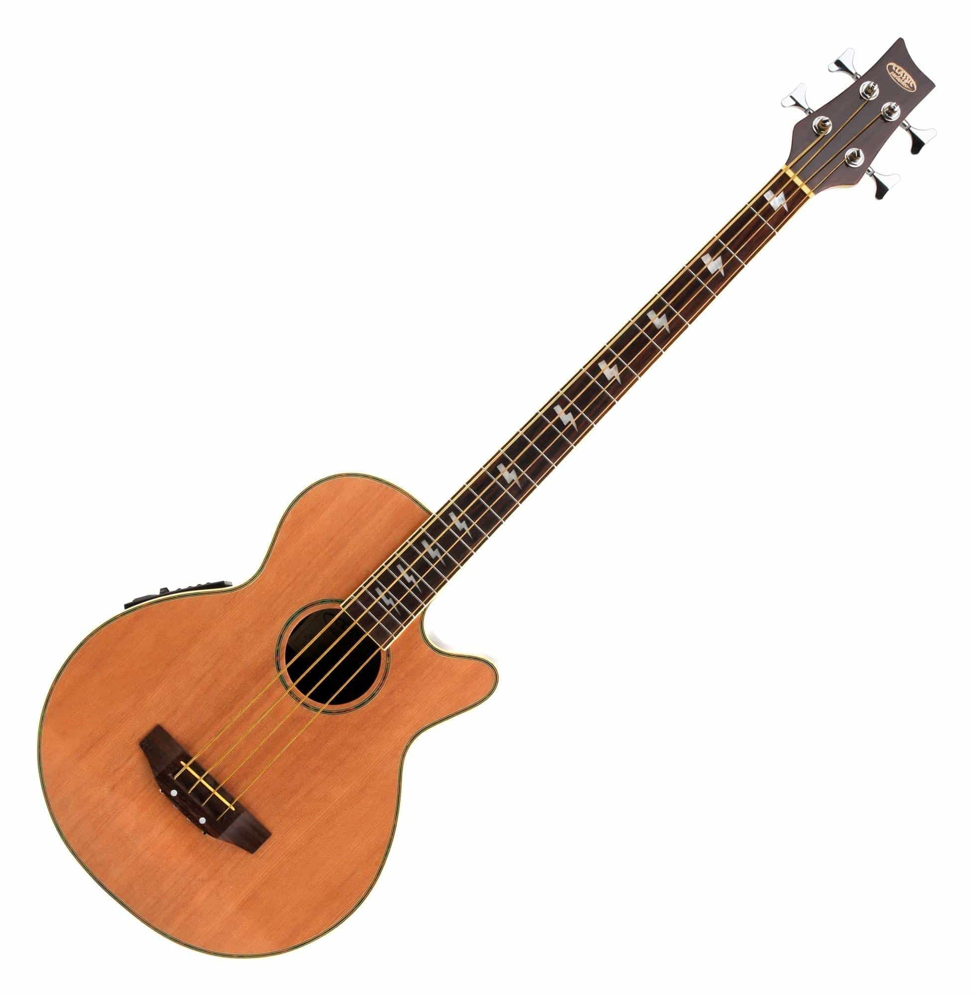 Classic Cantabile AB-40 Acoustic Bass Natural (Bass Guitar with Pickup/Pickup, Three Band Equalizer, Rosewood and Spruce)