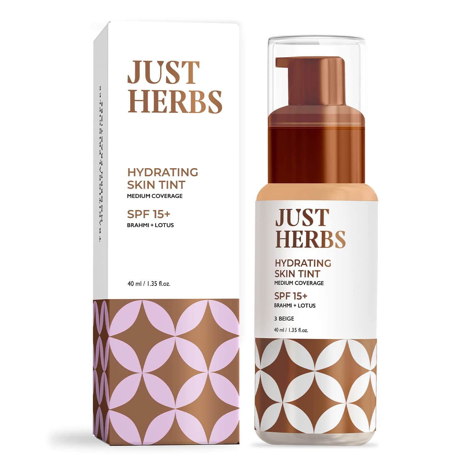 Just Herbs Ayurvedic Herb Enriched Skin Tint BB Cream For Pores,Blemish & Skin Tone CC Cream Foundation- Suits Oily Skin 40 ml
