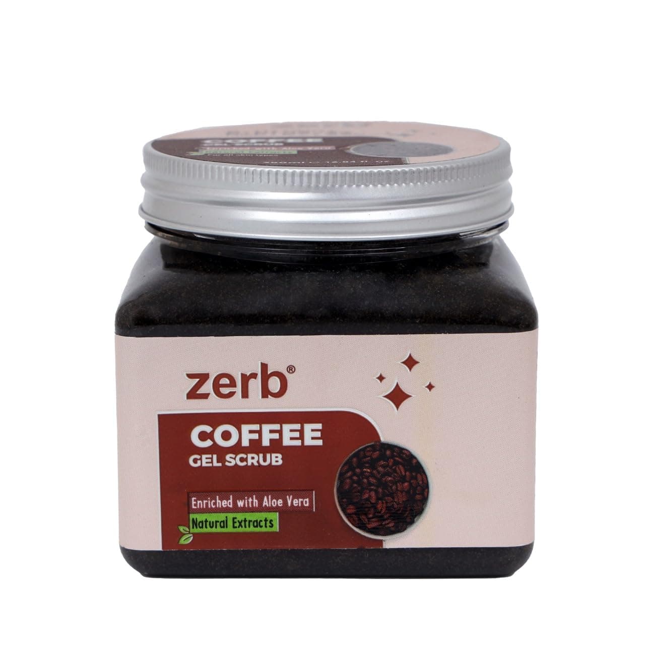 Zerb Coffee Gel Scrub 380ml Enriched with Aloe vera - Skin Brightening | Deep cleanser