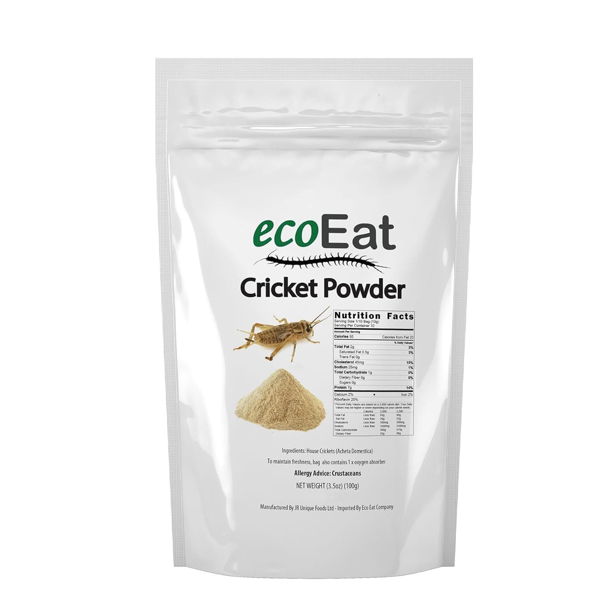 ecoEat Cricket Flour Powder Protein - 100g - Healthy Powder Edible Insect Powder