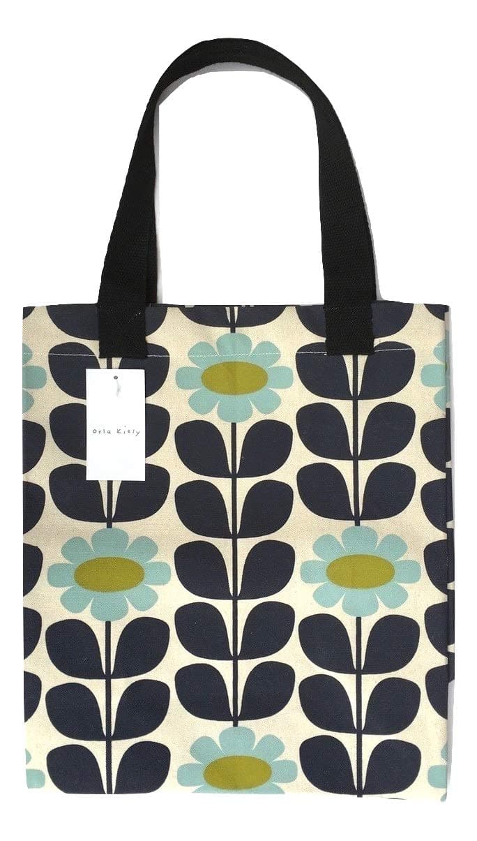 Orla Kiely Shopping Tote Bag Charity Limited Edition (Blue Tall Flower Pattern)