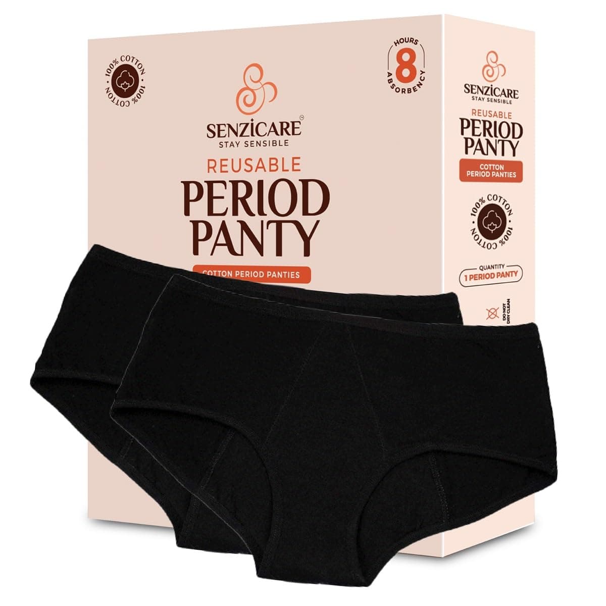 Reusable Leak-Proof Period Panty For Women | Washable Lasts For 3 Years Without Pads,Cups & Tampons | Odour-Free Period Underwear Pack of 2 (XXL)