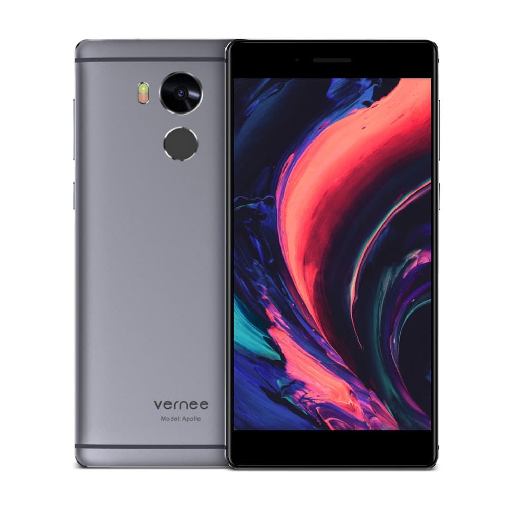 Vernee Apollo Smartphone 4G FDD-LTE 5.5 Inches 2.5D 2K 2560*1440Pixels Sunlight Screen 4GB RAM+64GB ROM 8MP+21MP Dual Cameras 4K Video 360 degree 0.1S Fingerprint ID 2.0 Fast Charge