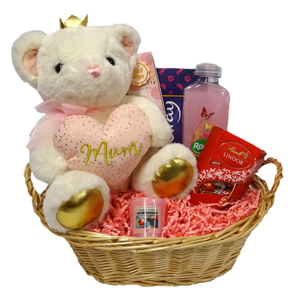 It's Mine Mothers Day/Birthday Gift Basket/Hamper for her, Mothers Day Present, for Mum, Mummy, Teddy