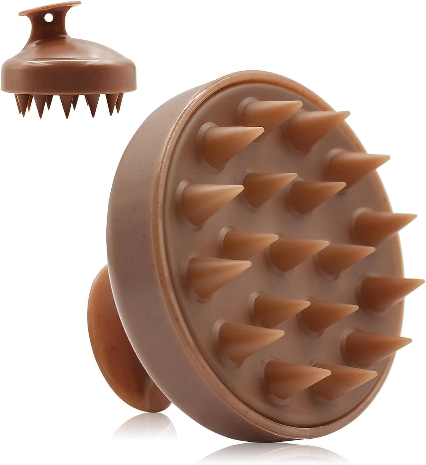 Unichoice Hair Scalp Massager Shampoo Brush, Shower Hair Brush With Long & Flexible Silicone Bristles For Scalp Scrub, Head Massage And Hair Growth, Dandruff Comb Scalp Scrubber (Coffe)