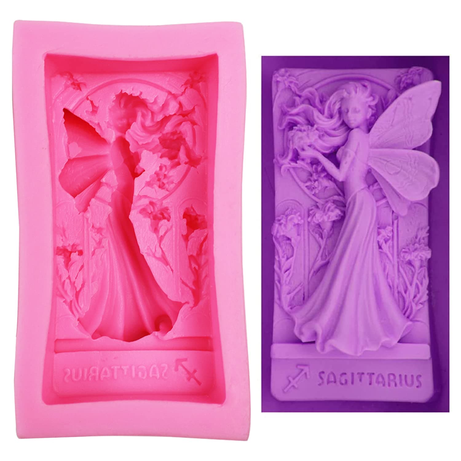 Silicone Soap Molds, AIDOIT 3D Large Angel Girl Silicone Mold Beauty Fairy Butterfly Soap Mold for Handmade Soap DIY Cake Baking Art Craft and Dessert