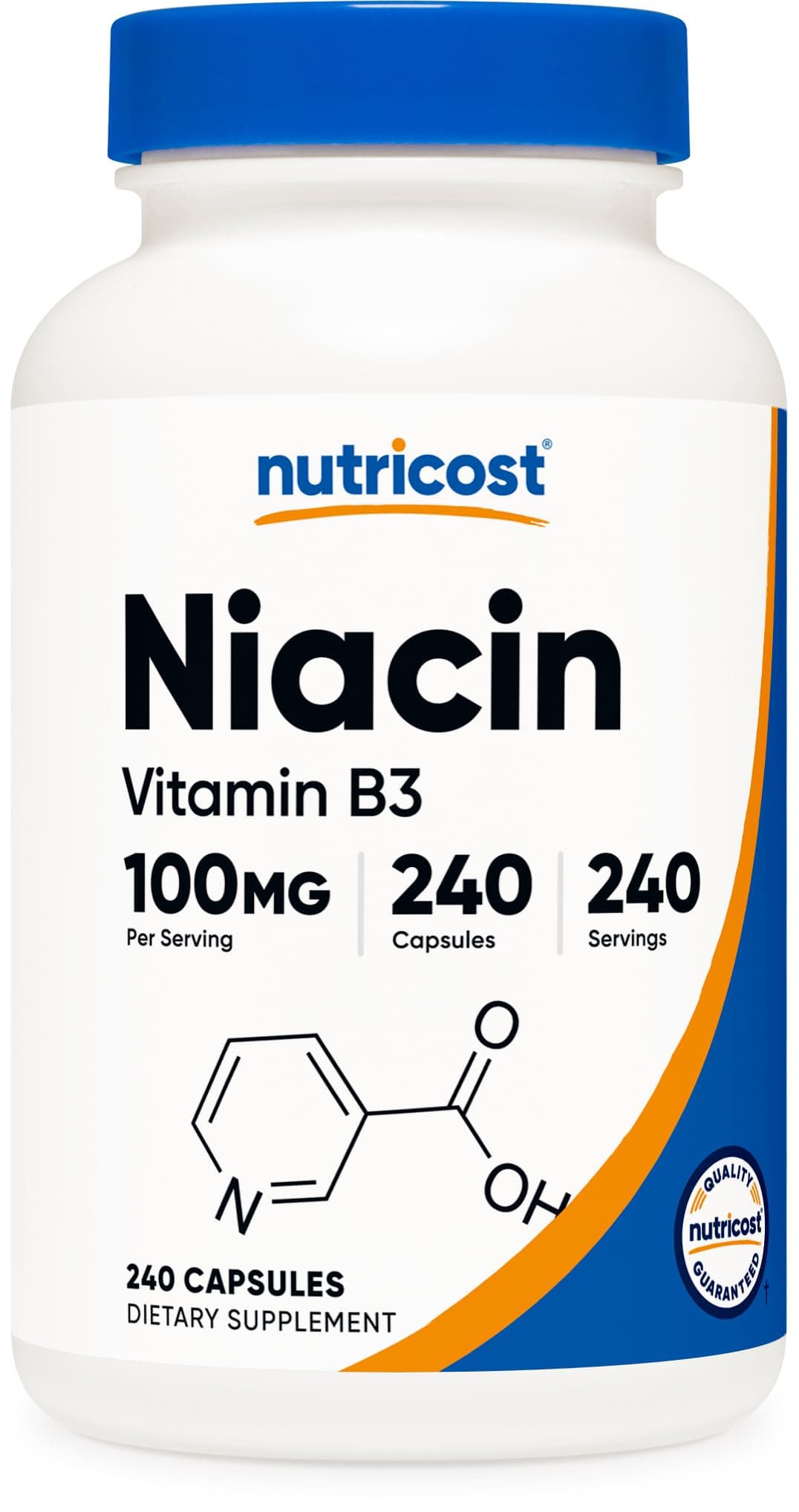 Nutricost Niacin (Vitamin B3) 100mg, 240 Capsules - with Flushing, Non-GMO, Gluten Free