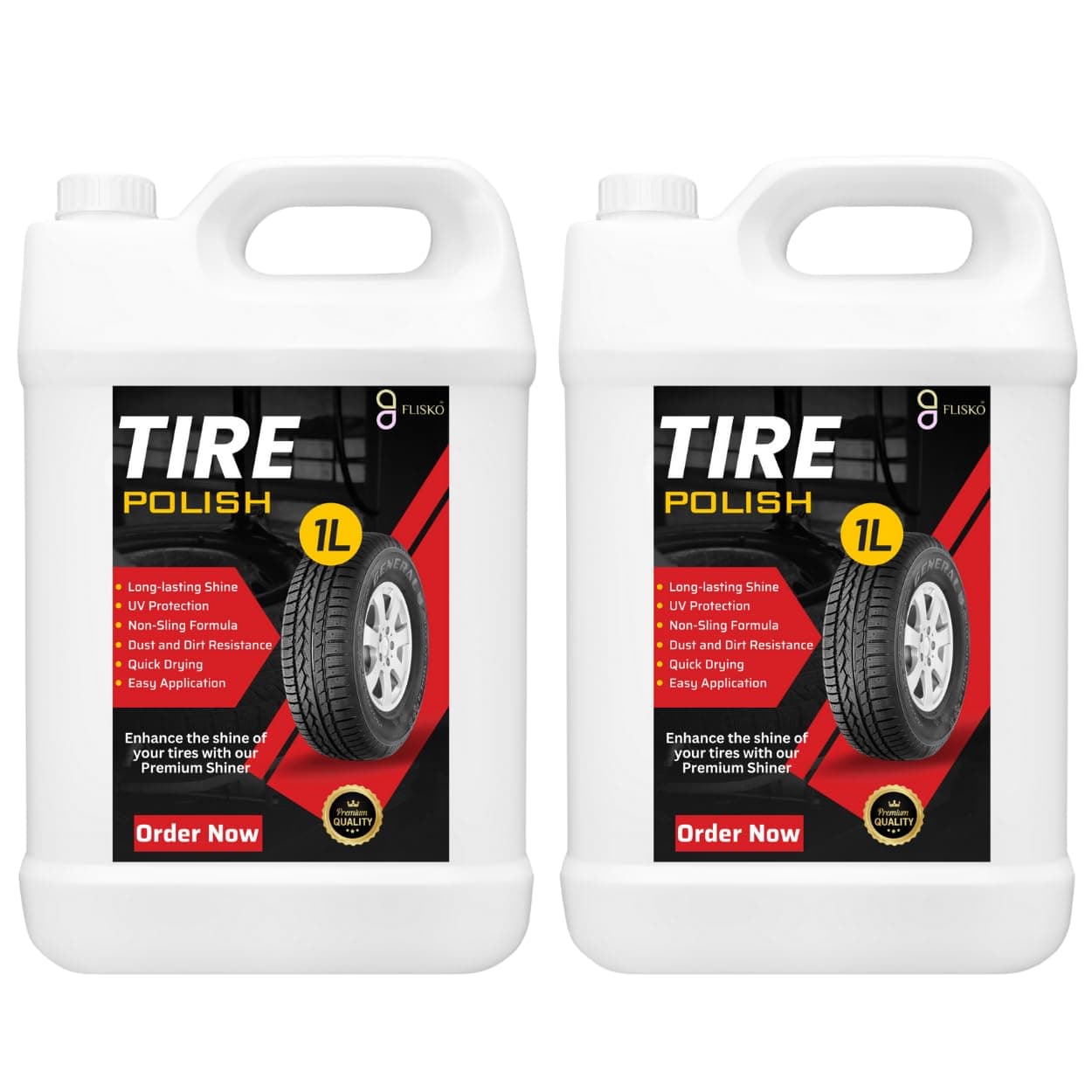 Tyre Polish 2Ltr Protects Surface From UV rays, Fading And Cracking - 2000ml (Pack of 2)