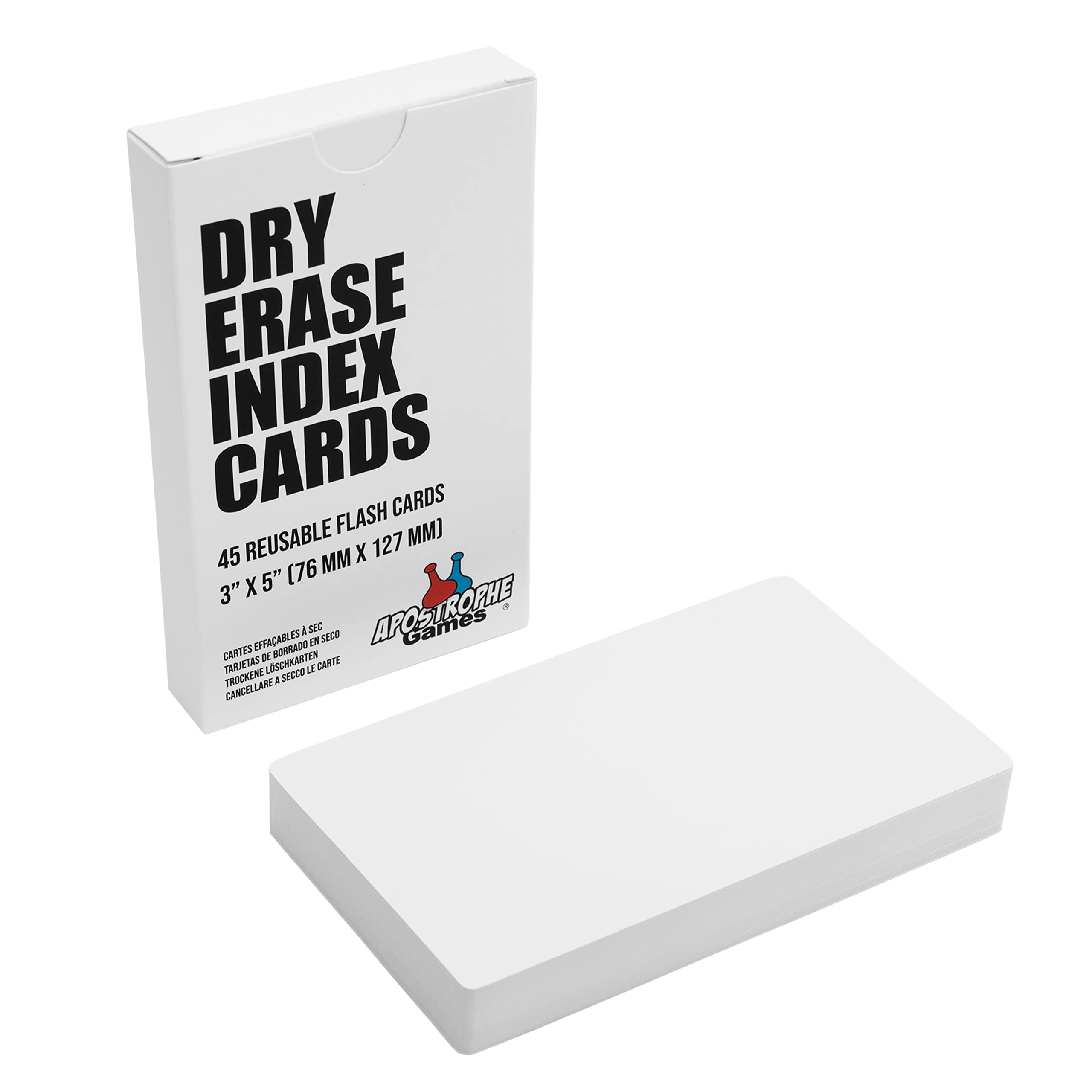 Dry Erase Index Cards – 45pcs Laminated 3x5" Cards Blank w/Box – Reusable Dry Erase Note Cards for School, Work, Housework, To Do Lists – Practical Index Card Sheets – 3 x 5-inch