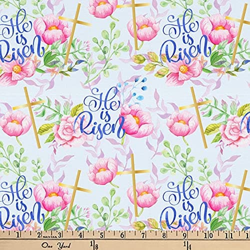 Easter Risen Digital Print Cotton Fabric by The Yard