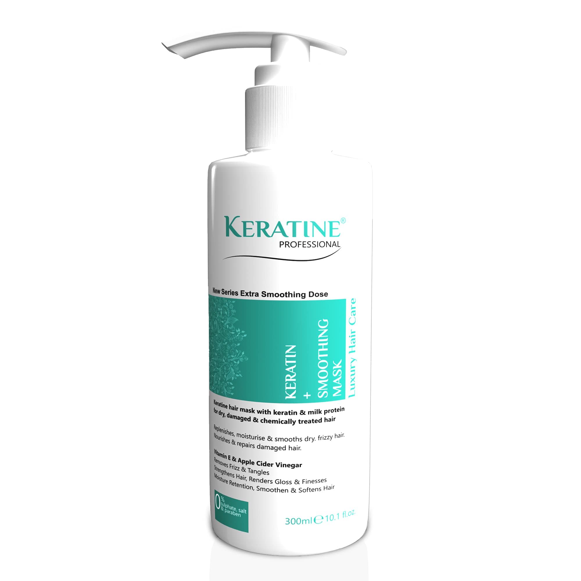 Keratin Hair Mask Infused with Keratin, Almond Oil, Jojoba Oil and Shea Butter for Curly Wavy and Straight Hair - Sulfate Free Mask for Dry Damaged or Color Treated Hair | Made in India