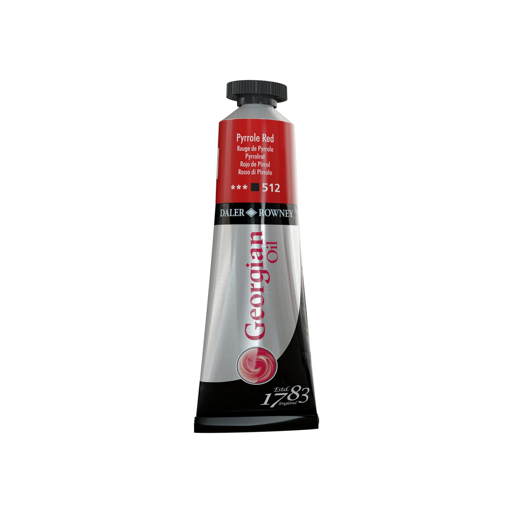 Daler-Rowney Georgian Oil Paint, Aluminium Tube, 1.28oz - 38 ml, Pyrrole Red
