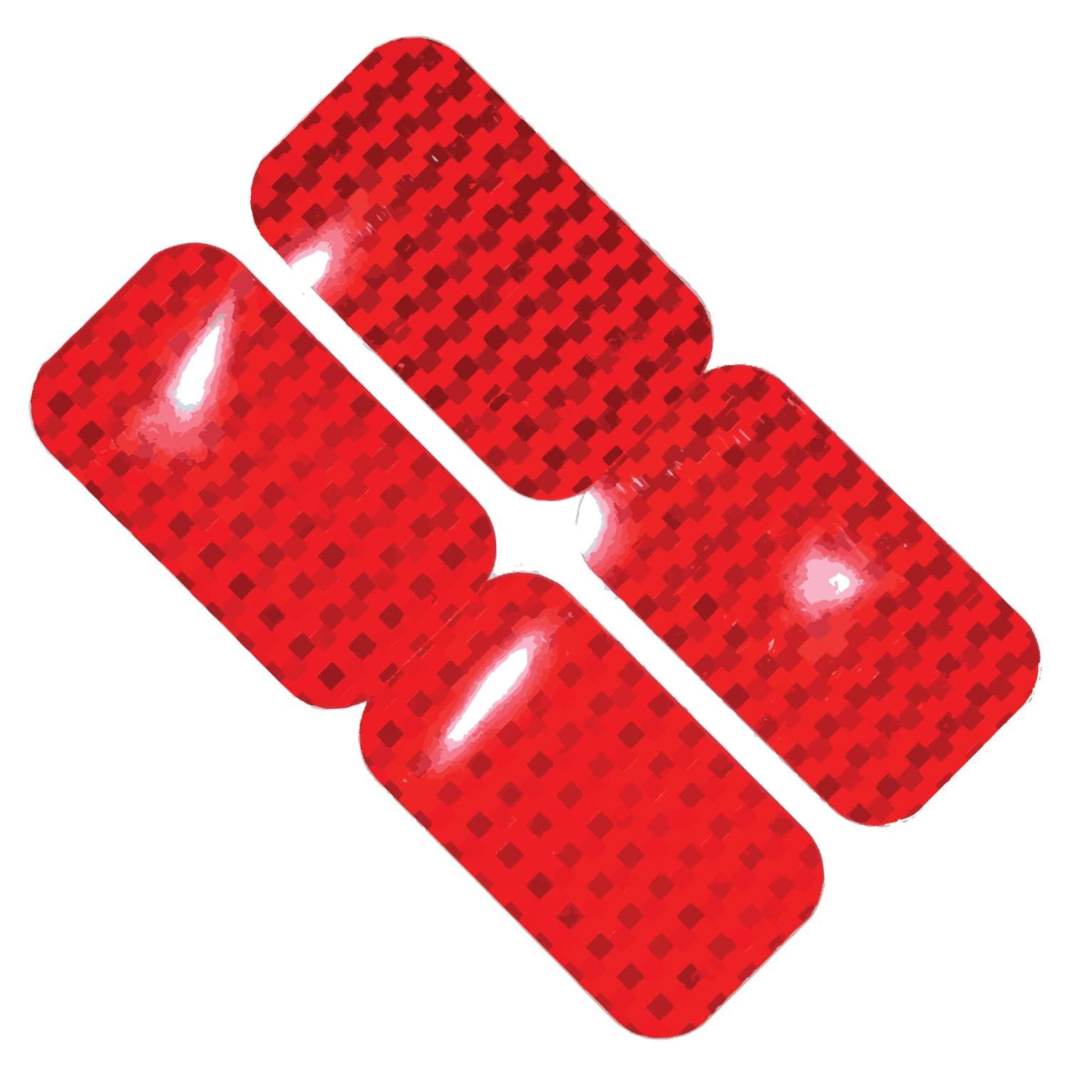 LiteMark DOT-SAE Red 2 Inch x 3.5 Inch High Reflective Prismatic Lenses with Durable Protective Transparent Layer for Safety and Increased Visibility (Pack of 4 Reflectors)