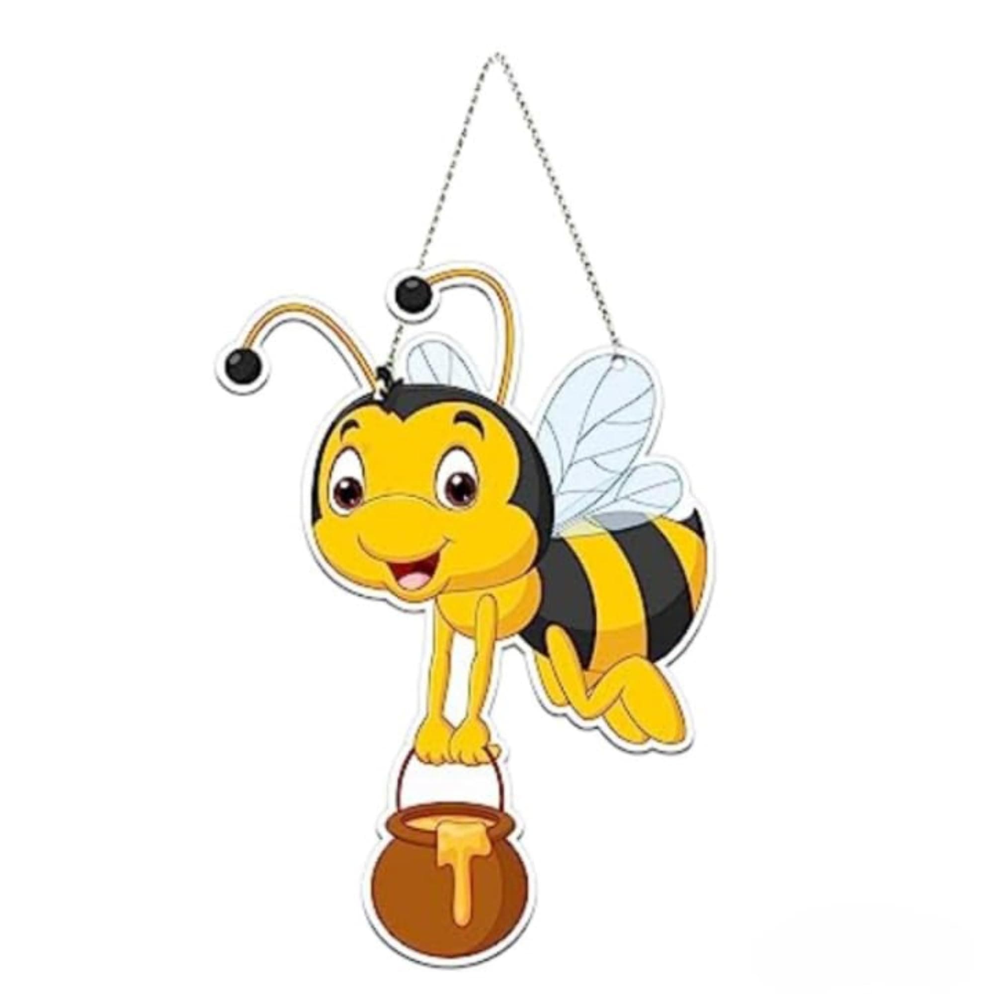 Honey Bee Decorative Wall Hanging Wooden Art Decoration Item for Living Room, Bedroom, Home Decor | Nature-Inspired Decor | Unique Rakshabandhan Rakhi Gift for Brother & Sister (Multicolor)