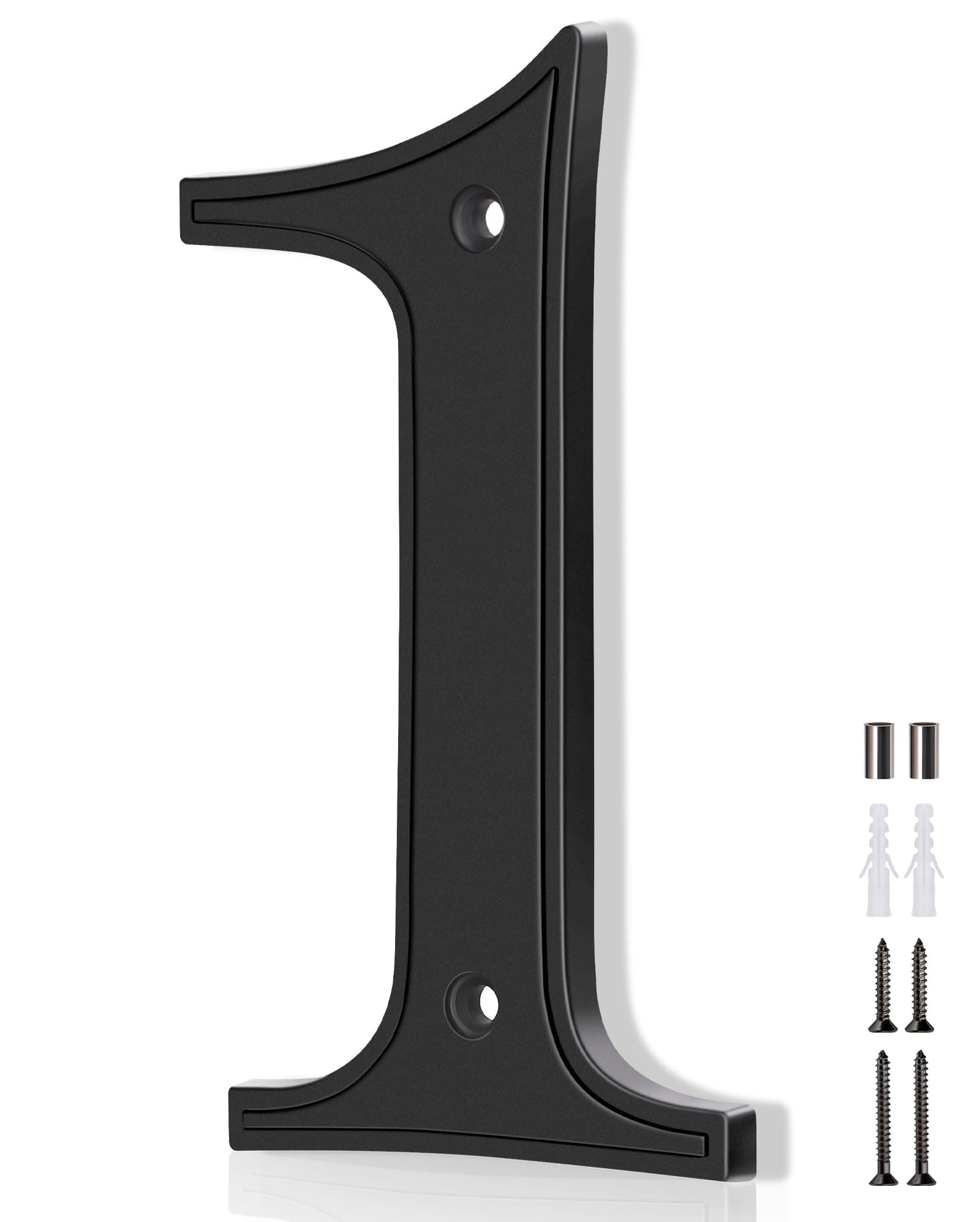 House Numbers 1, Emotionlite House Address Numbers, Black Large Modern House Numbers for Outside, Metal Mailbox Number, 5" Zinc Alloy Style