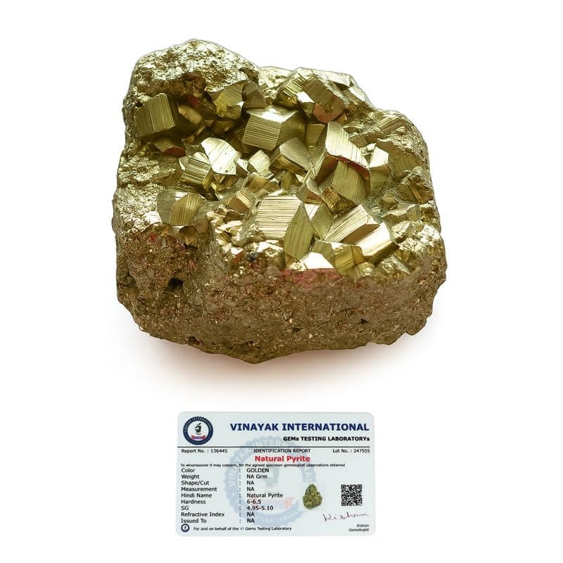 Reiki Crystal Products Natural Pyrite Cluster/Tumble/Rough Stones for Reiki Healing and Vastu Correction and Increase Creativity 30 Grams Stone