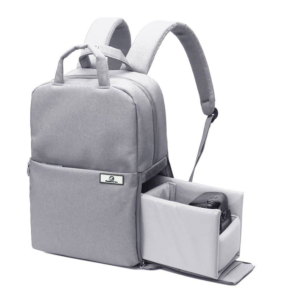 Koolertron Professional Fashion Multifunction Waterproof Backpack Camera Bag,Outdoor Travel Camera Bag For Canon Nikon Sony (Gray) (Silver)