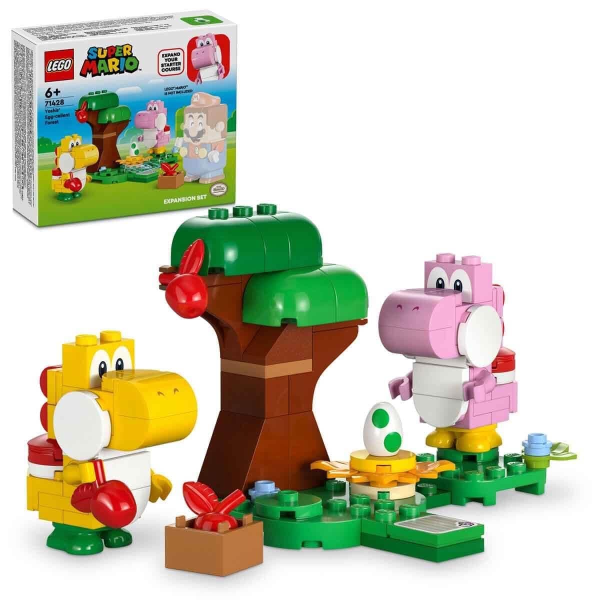 LEGO Super Mario Yoshi's Wild Forest Expansion Set, Toy with 2 Yoshi Figures Made of Stones for Boys and Girls, Small Gift for Children and Gamers from 6 Years 71428