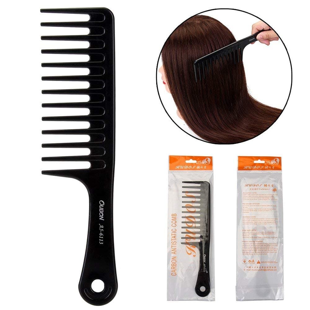 Neverland Beauty Hairstyle DIY Wide Tooth Comb Afro Comb Detangling Hair Brush Plastic Curly Straight Long Hair Care Handgrip Comb